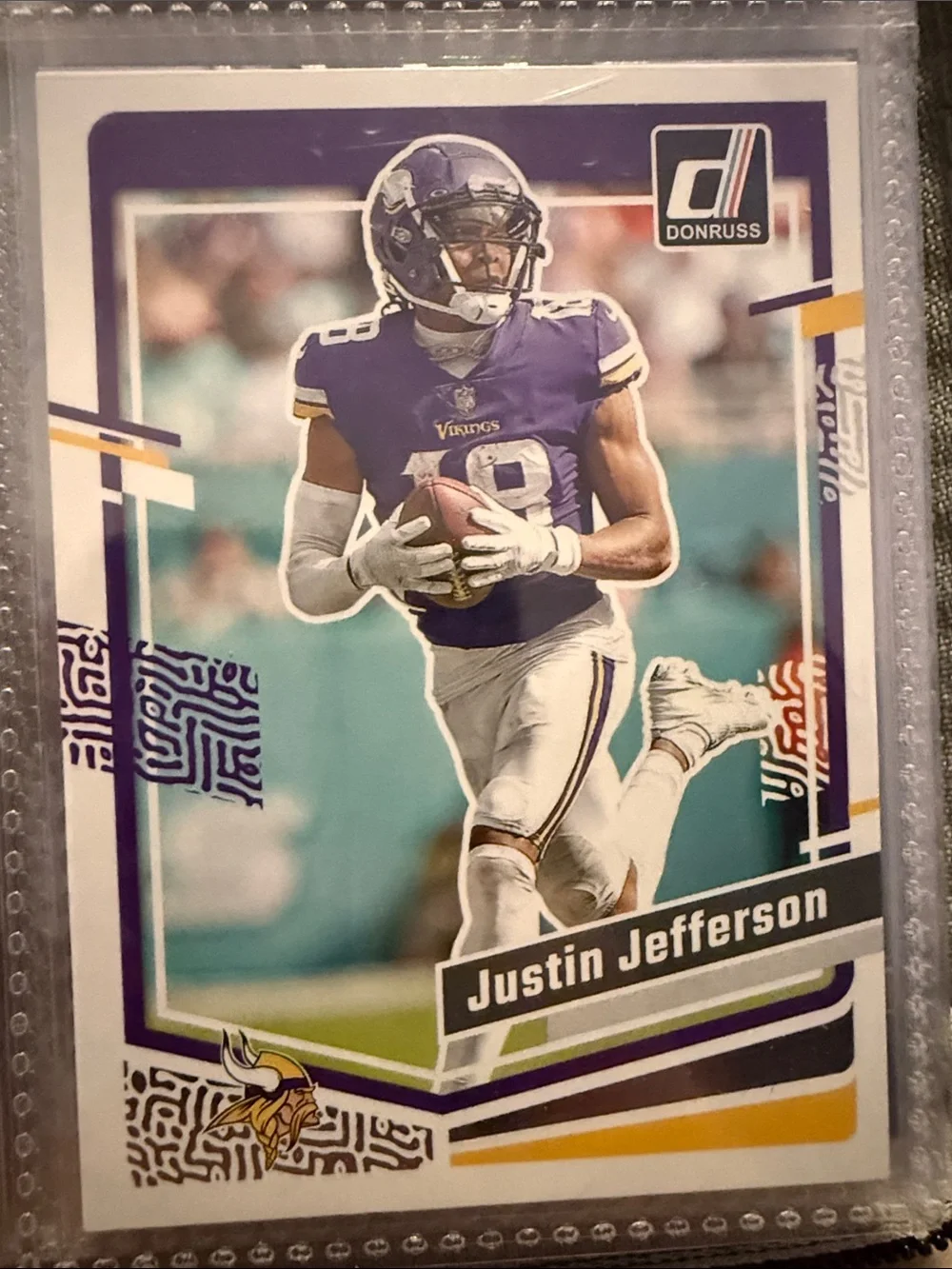 Russ Donruss Justin Jefferson Trading Card - Purple/White